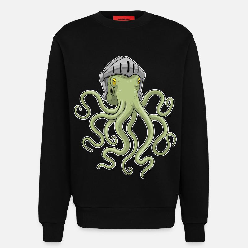 Krake Ritter Helm - Sweatshirt - made by SPREAD - SOLID BLACK