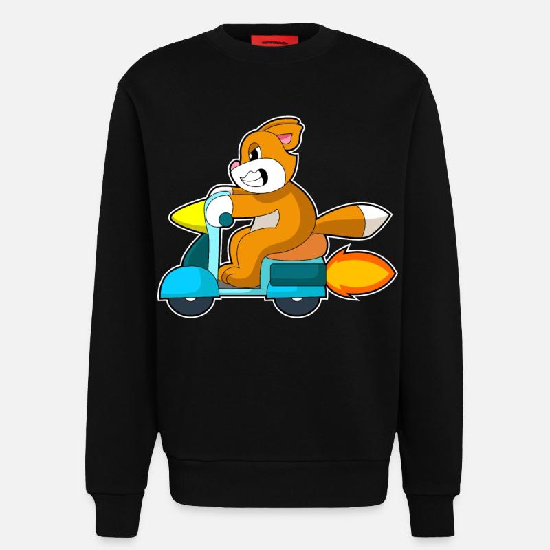 Katze Motorroller - Sweatshirt - made by SPREAD  - SOLID BLACK