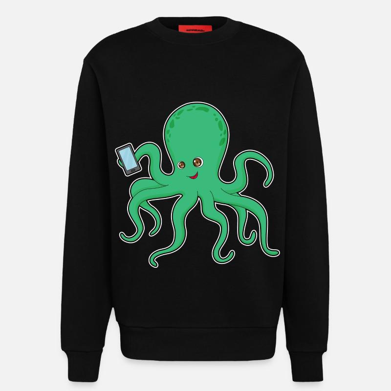 Krake Handy - Sweatshirt - made by SPREAD  - SOLID BLACK