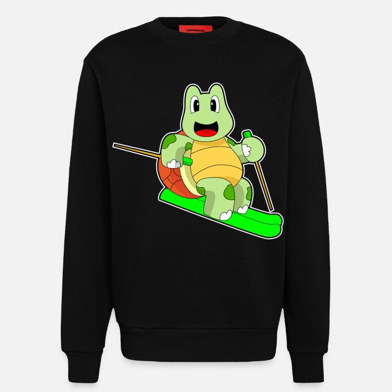 Turtle Skier Ski - Sweat bio décontracté fabriqué en UE - SOLID BLACK