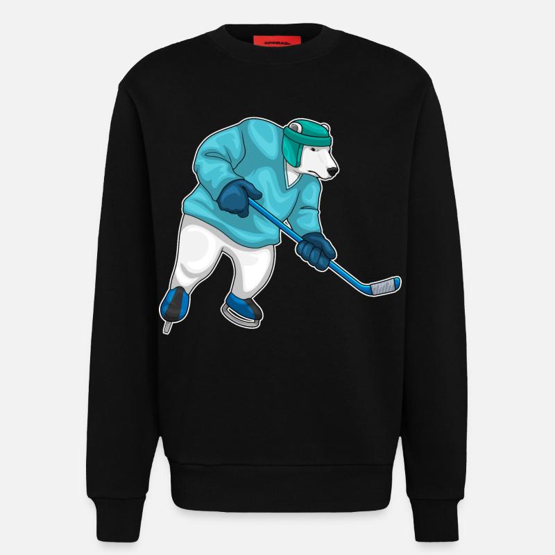 Eisbär Eishockey Eishockeyschläger - Sweatshirt - made by SPREAD  - SOLID BLACK