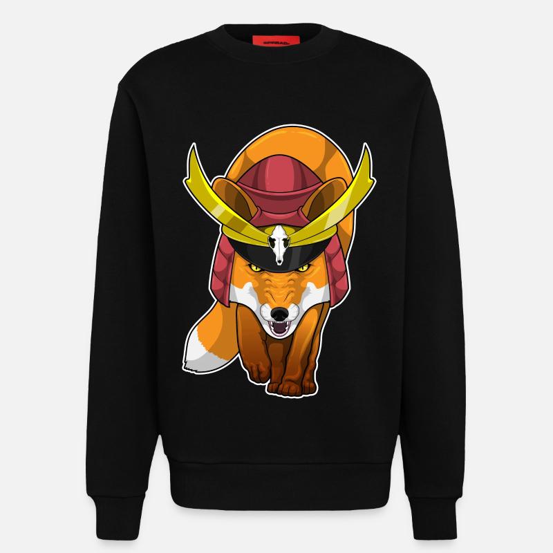 Fuchs Samurai Kampfkunst - Sweatshirt - made by SPREAD  - SOLID BLACK