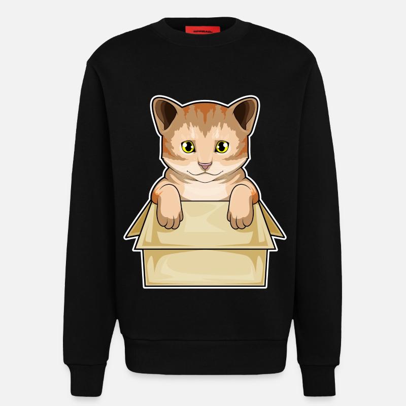 Cat Box - Sweat bio décontracté fabriqué en UE - SOLID BLACK