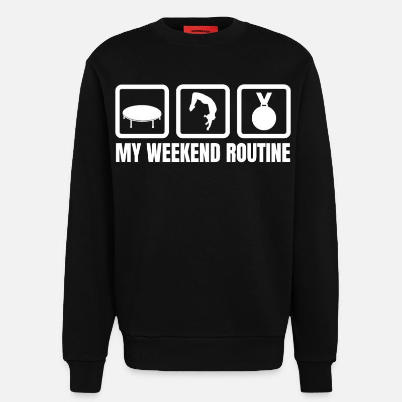 Trampolin Wochenendroutine - Sweatshirt - made by SPREAD  - SOLID BLACK