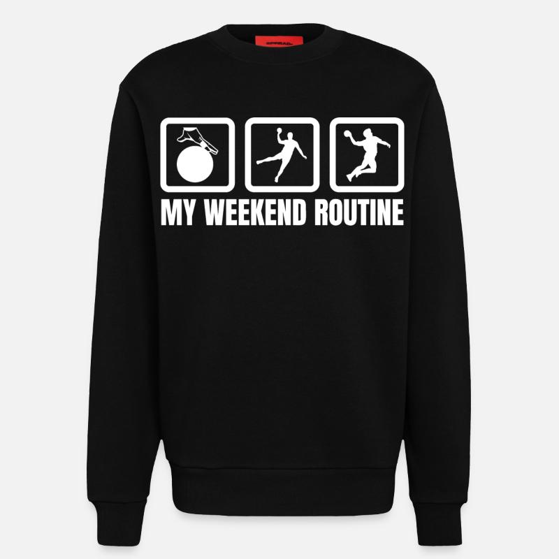 Ma routine du week-end - Sweat bio décontracté fabriqué en UE - SOLID BLACK