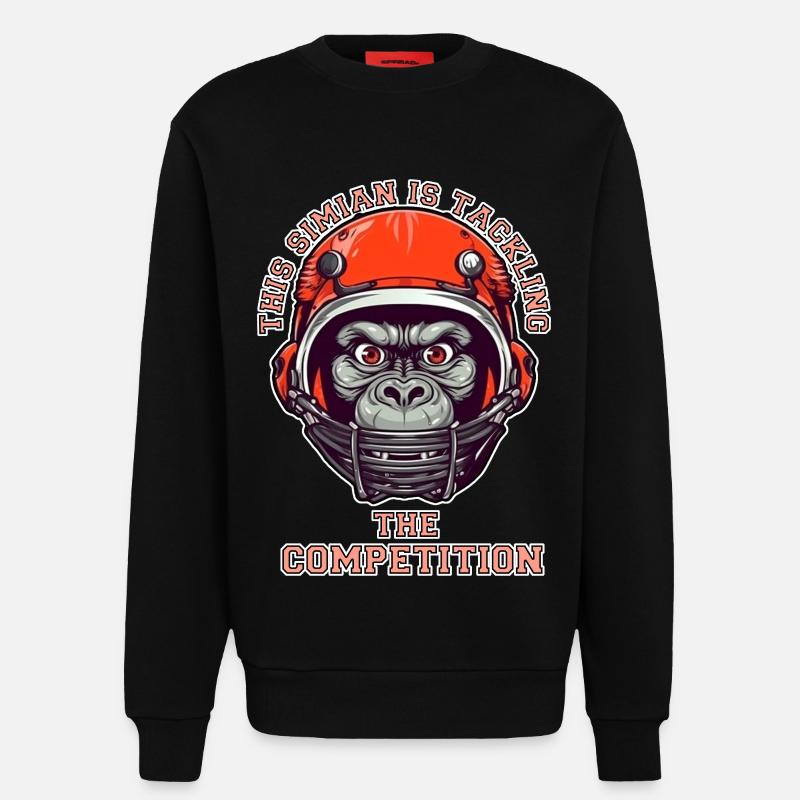self-confident monkey accepts the challenge - Sweatshirt - made by SPREAD - SOLID BLACK