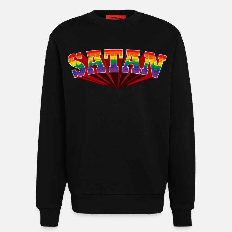 Satan Regenbogen Text - Sweatshirt - made by SPREAD  - SOLID BLACK
