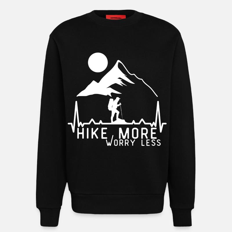 Devis randonnée Randonnée Plus S’inquiéter moins - Sweat bio décontracté fabriqué en UE - SOLID BLACK