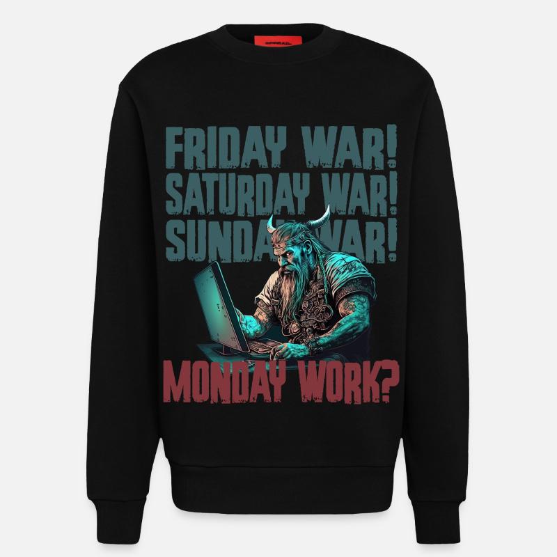 Monday work Programming Vikings - Sweatshirt - made by SPREAD  - SOLID BLACK