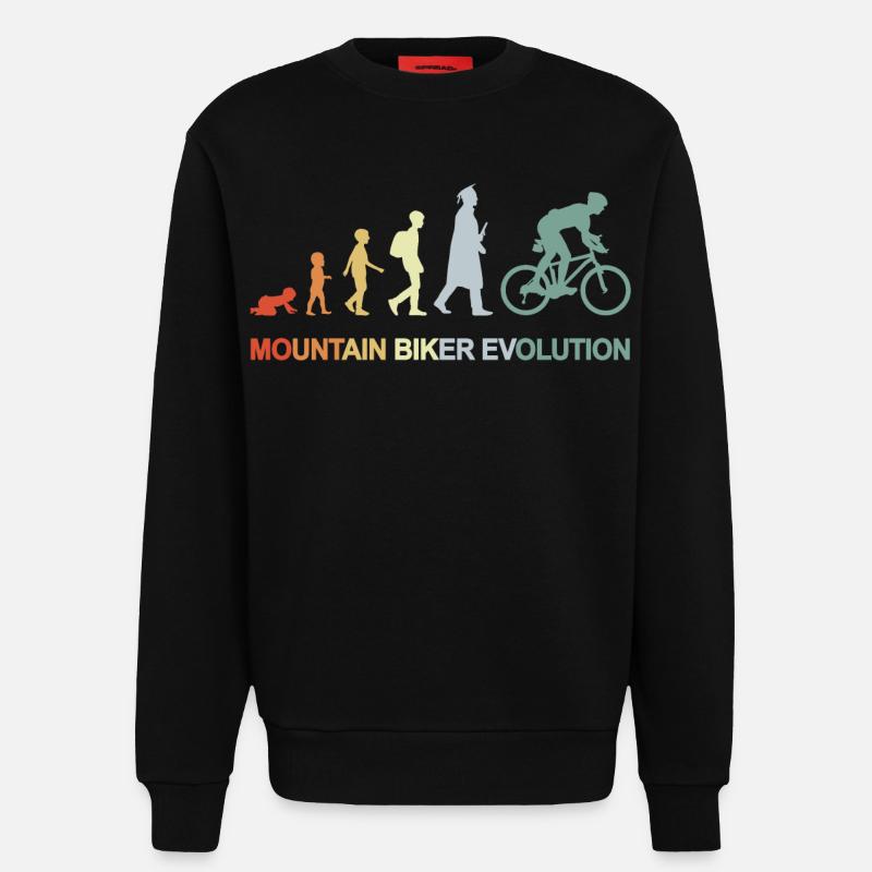 Mountain Biker Evolution - Sweatshirt - made by SPREAD  - SOLID BLACK