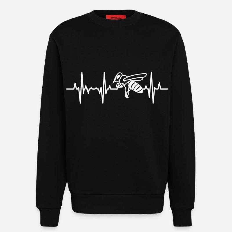 Honey bee pulse bee - Sweatshirt - made by SPREAD - SOLID BLACK