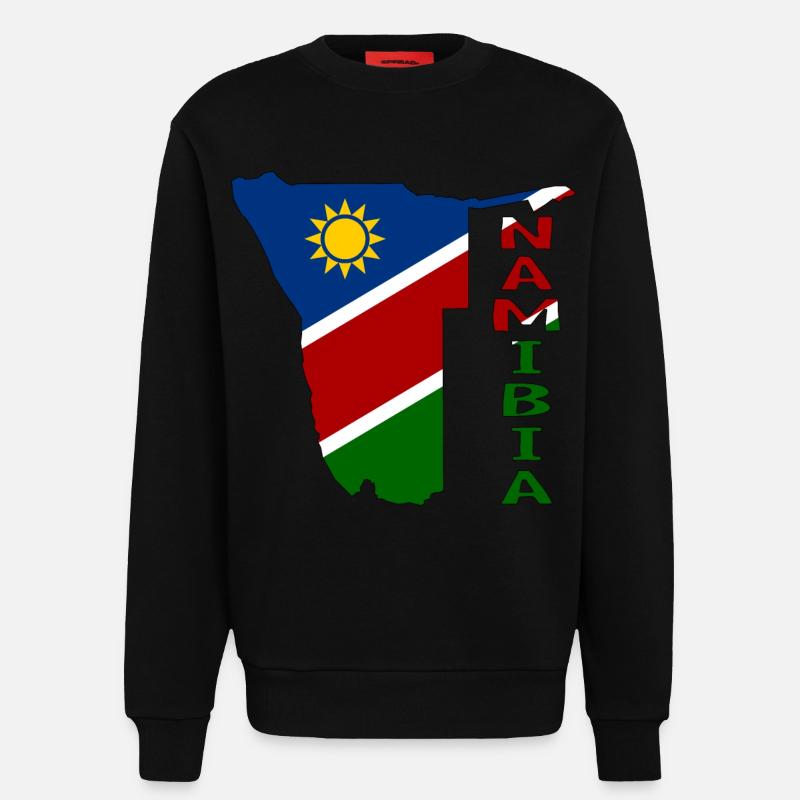 Namibia Map Flag - Sweatshirt - made by SPREAD  - SOLID BLACK
