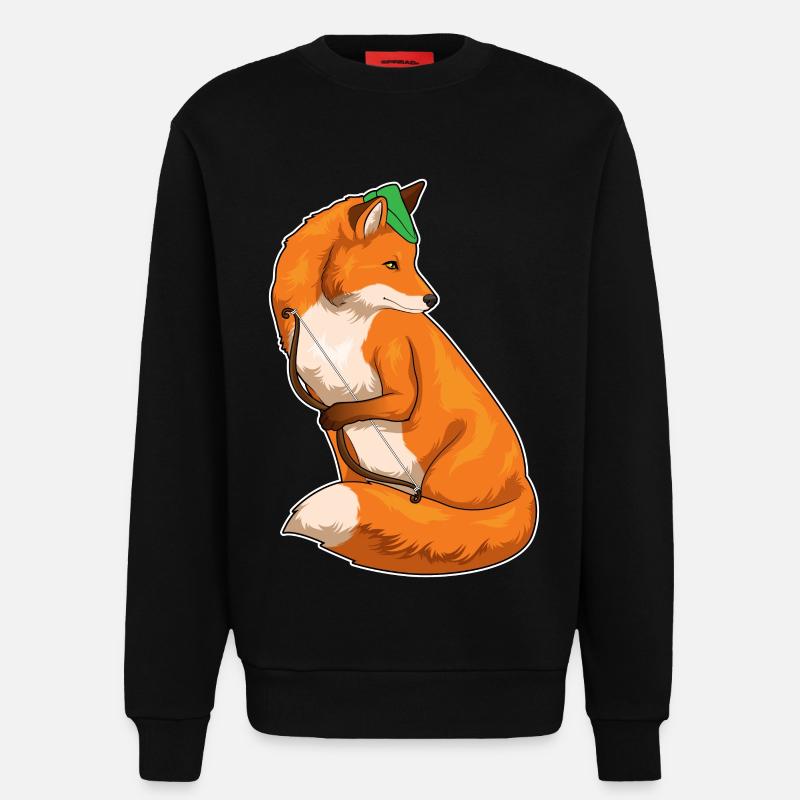 Fuchs Bogenschütze Bogen - Sweatshirt - made by SPREAD - SOLID BLACK