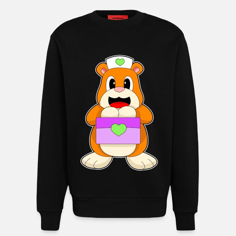 Hamster Krankenschwester Box - Sweatshirt - made by SPREAD  - SOLID BLACK
