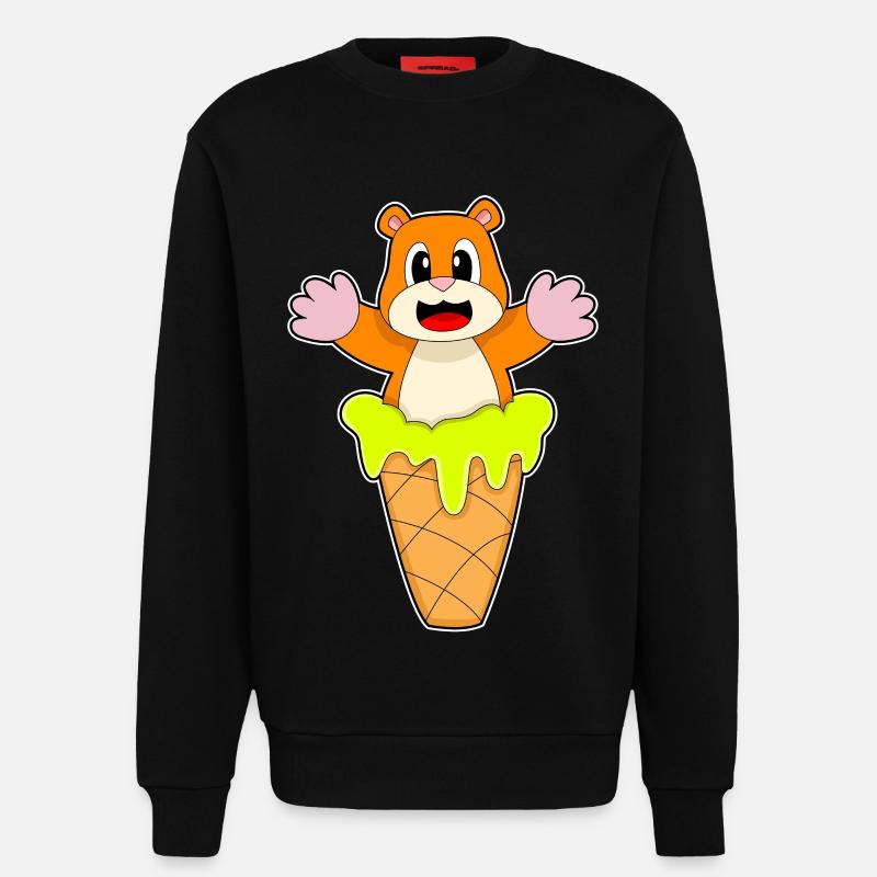 Hamster Waffeleis - Sweatshirt - made by SPREAD  - SOLID BLACK