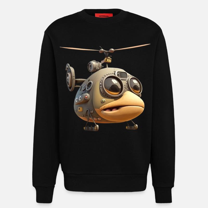 Comic Hubschrauber - Sweatshirt - made by SPREAD  - SOLID BLACK
