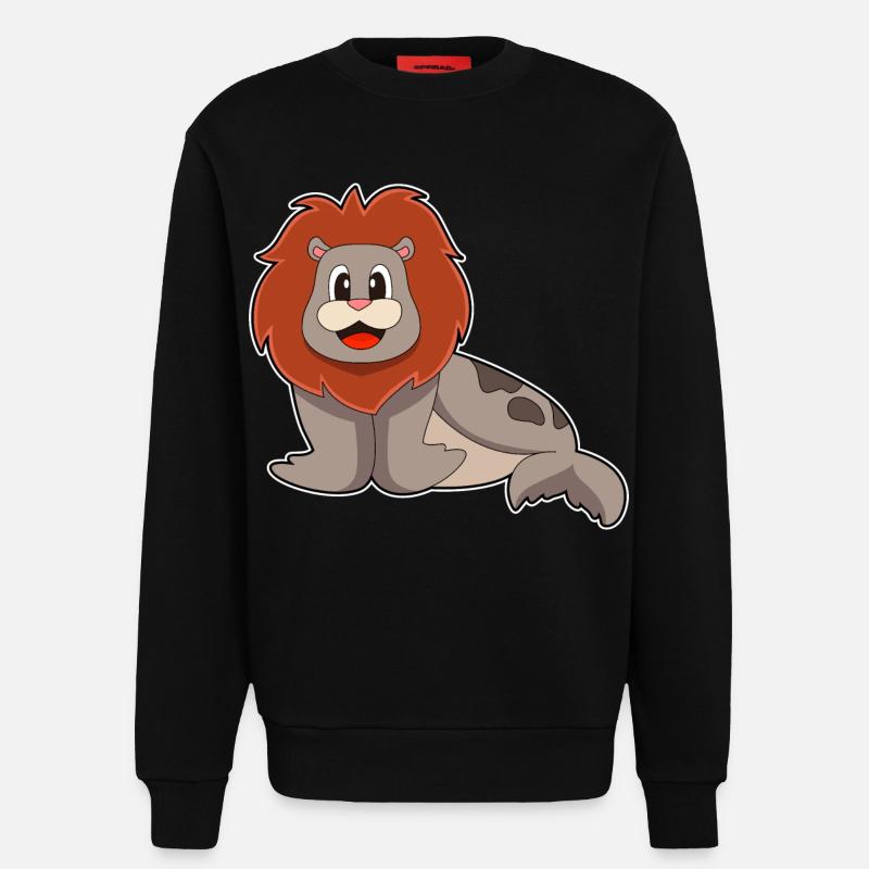 Seehund Löwe - Sweatshirt - made by SPREAD  - SOLID BLACK
