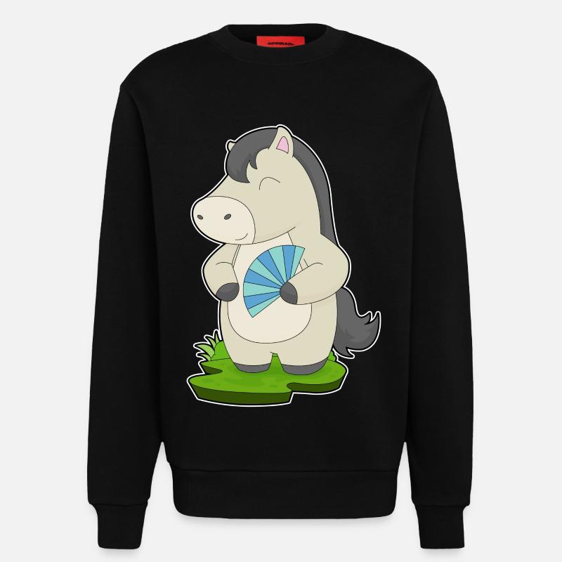 Pferd Handventilator - Sweatshirt - made by SPREAD - SOLID BLACK