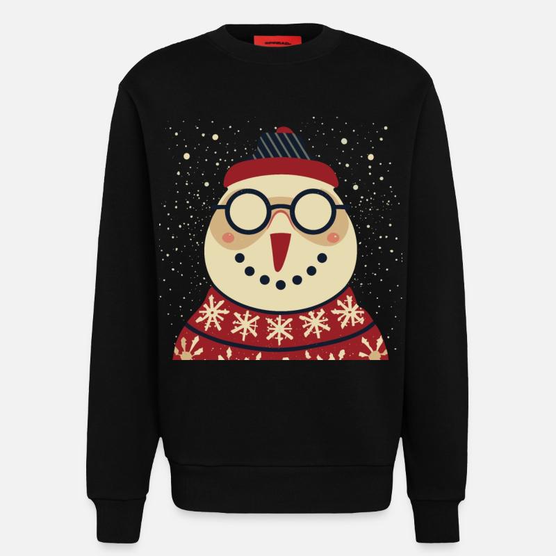 Winter Eulenpullover mit Brille - Sweatshirt - made by SPREAD  - SOLID BLACK