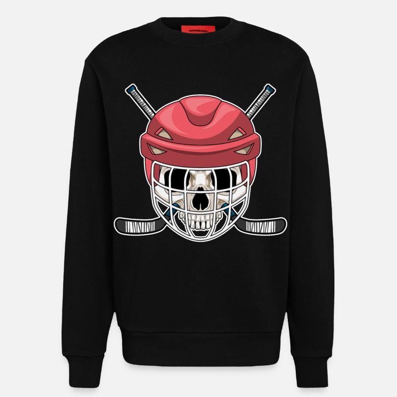 Totenkopf Eishockey Eishockeyschläger - Sweat bio décontracté fabriqué en UE - SOLID BLACK