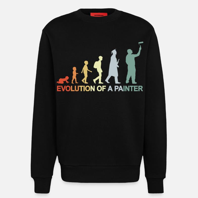 Painter Varnisher Evolution - Sweatshirt - made by SPREAD  - SOLID BLACK