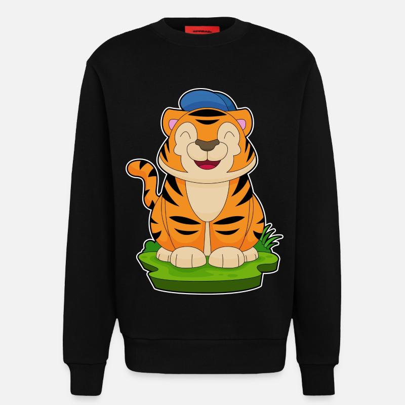 Tiger Cap - Sweatshirt - made by SPREAD  - SOLID BLACK
