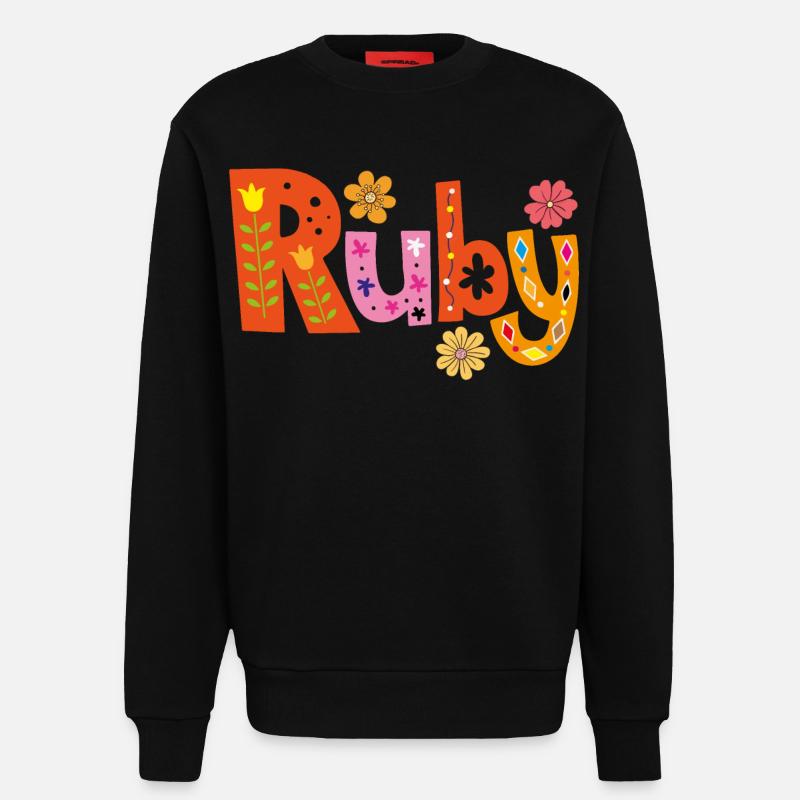 Personalized Ruby Name - Sweatshirt - made by SPREAD  - SOLID BLACK