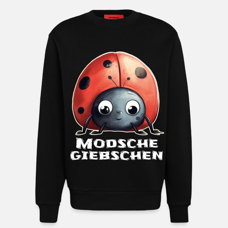 Modschegiebchen Marienkäfer Sächsisch Geschenk - Sweatshirt - made by SPREAD - SOLID BLACK