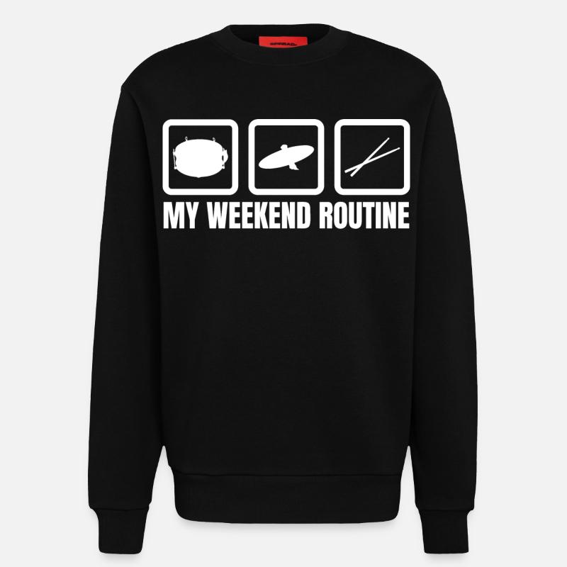 Schlagzeuger Wochenendroutine - Sweatshirt - made by SPREAD  - SOLID BLACK