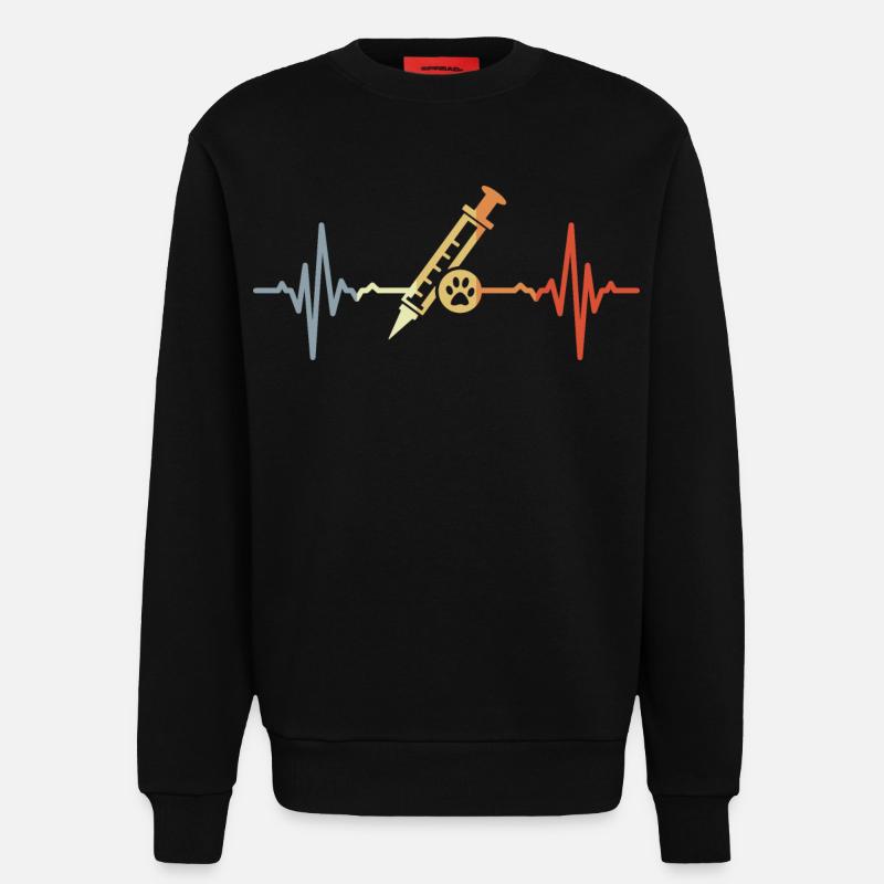 Tiermedizin Spritze EKG - Sweatshirt - made by SPREAD - SOLID BLACK