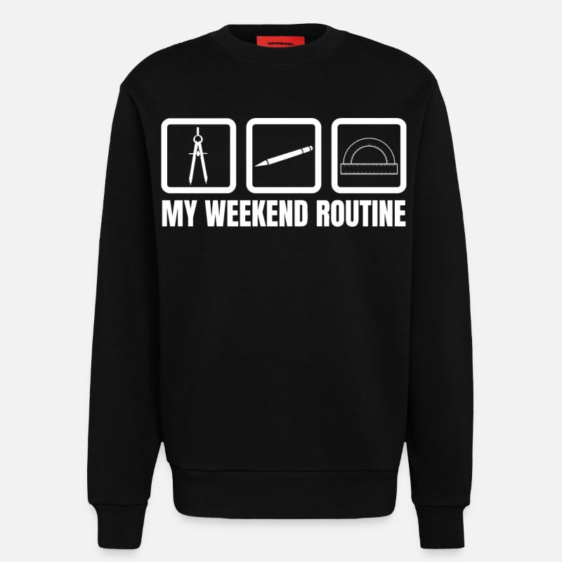 Architekt Wochenendroutine - Sweatshirt - made by SPREAD  - SOLID BLACK