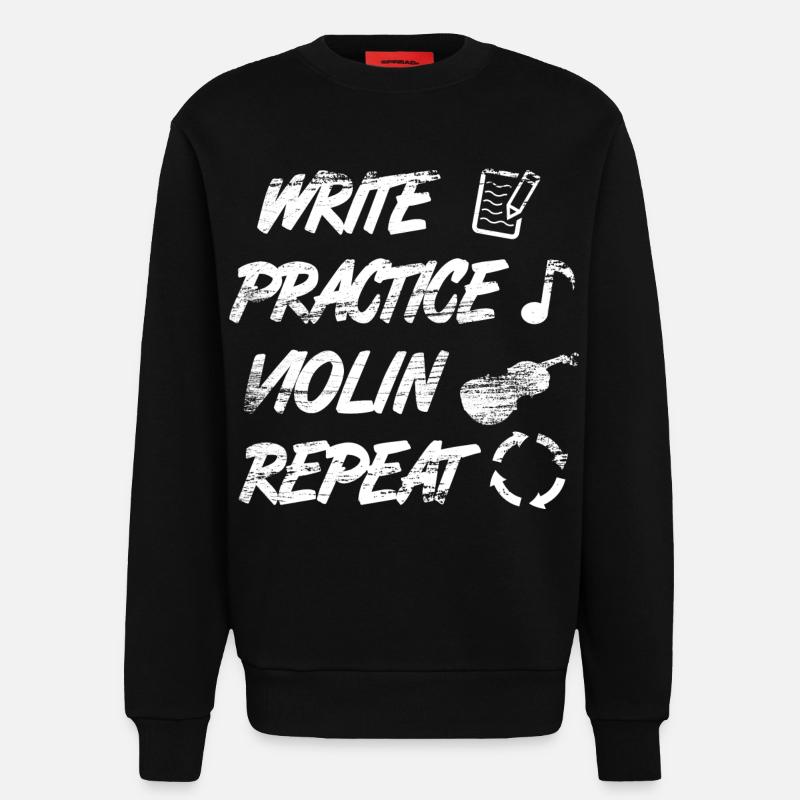 Practice writing, repeat violin - Sweatshirt - made by SPREAD  - SOLID BLACK