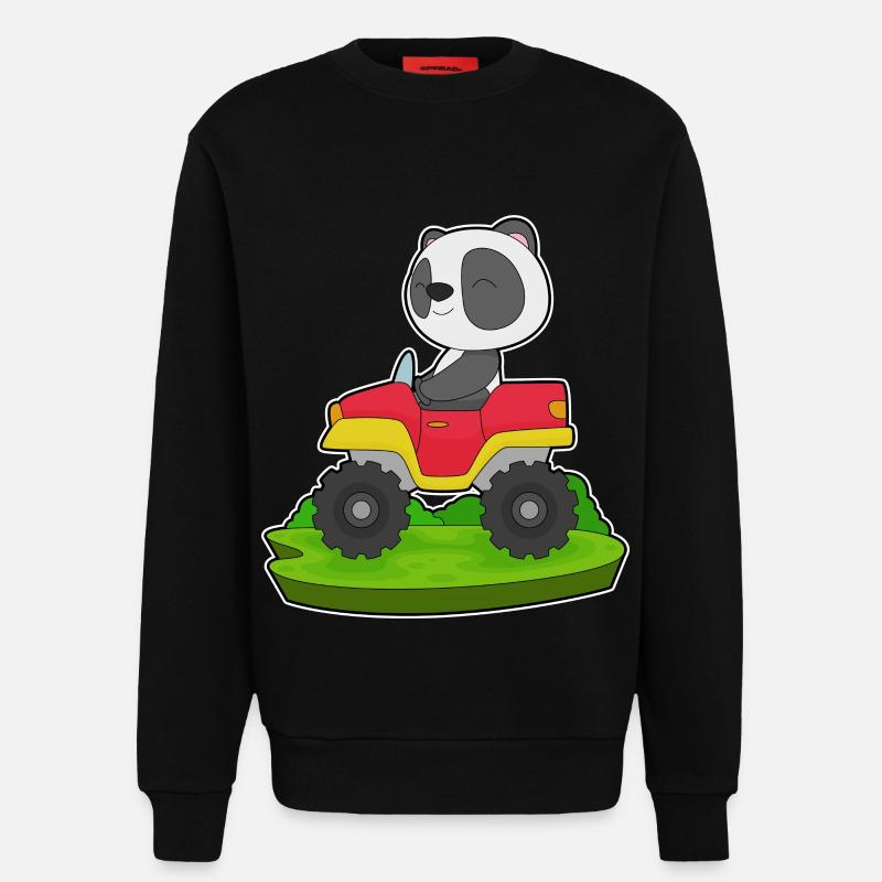 Panda Auto - Sweatshirt - made by SPREAD  - SOLID BLACK