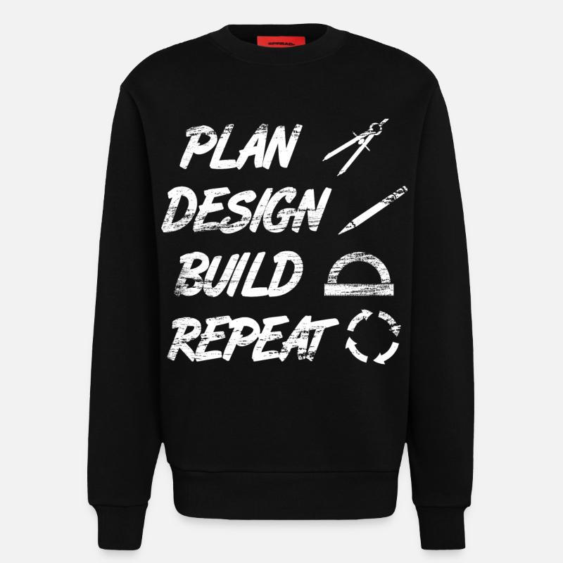 Routine de l’architecte - Sweat bio décontracté fabriqué en UE - SOLID BLACK