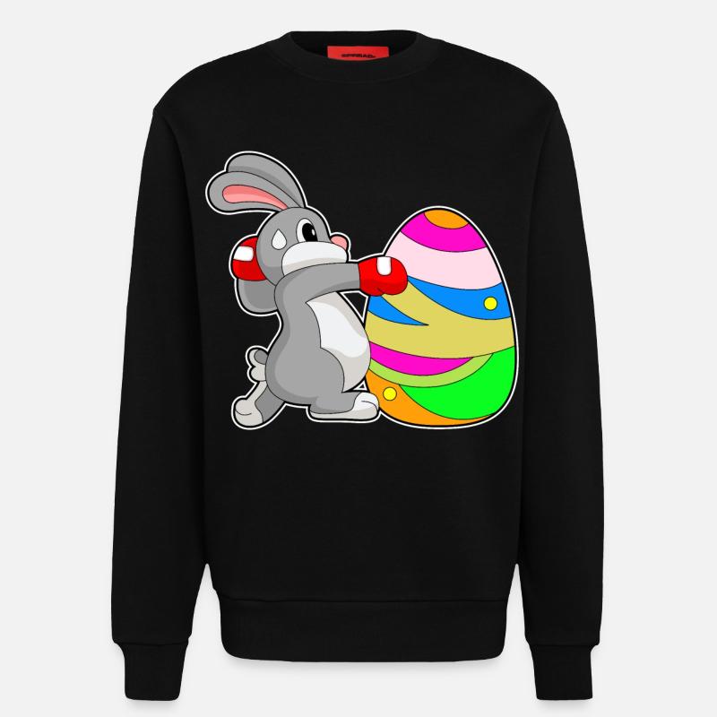 Bunny Easter Boxes - Sweatshirt - made by SPREAD  - SOLID BLACK
