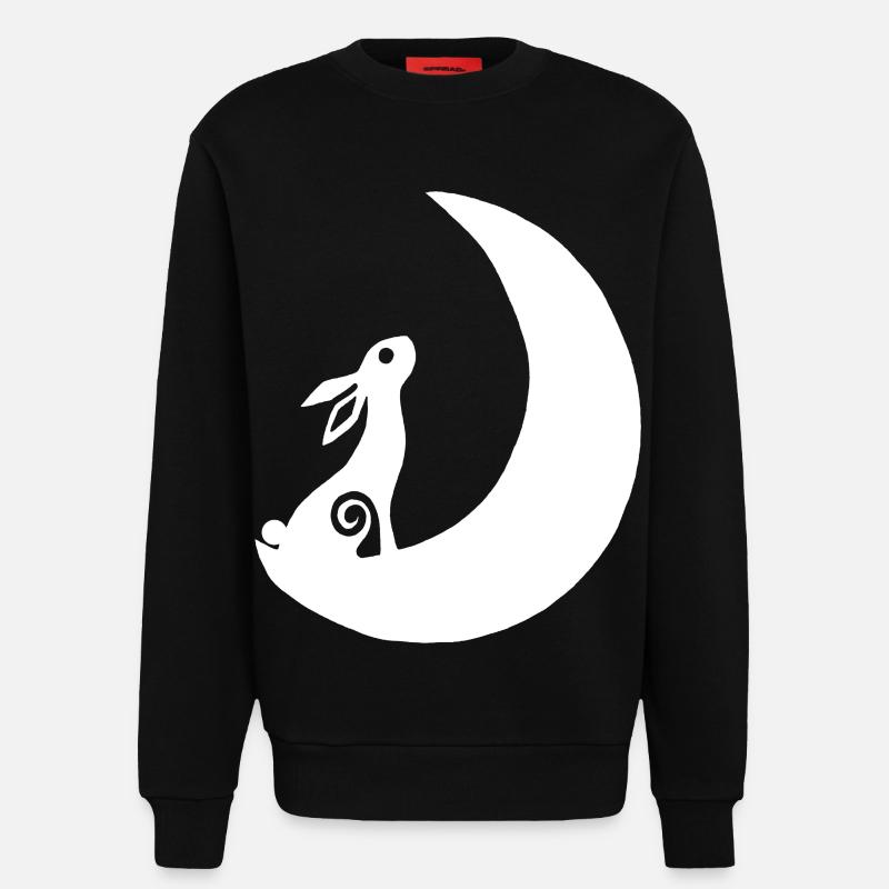 A rabbit on the moon - Sweatshirt - made by SPREAD - SOLID BLACK