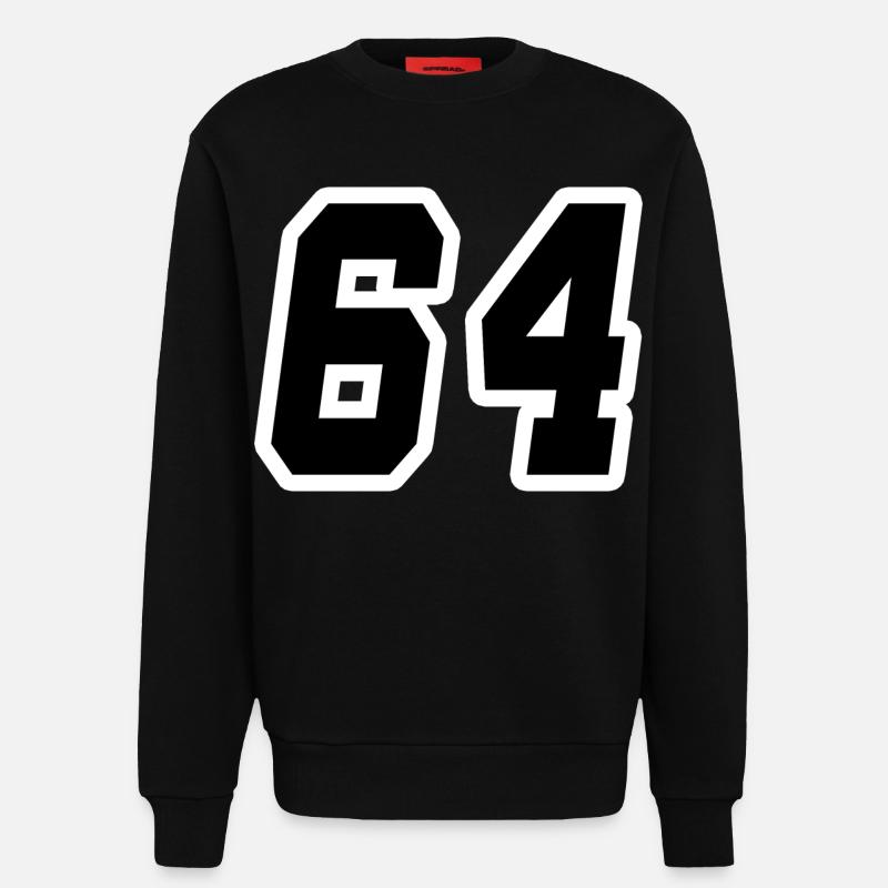 Nummer vierundsechzig 64 - Sweatshirt - made by SPREAD  - SOLID BLACK