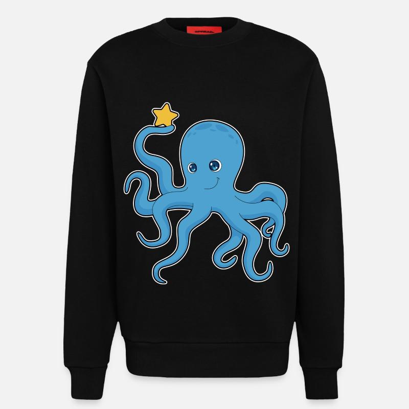 Krake Stern - Sweatshirt - made by SPREAD - SOLID BLACK