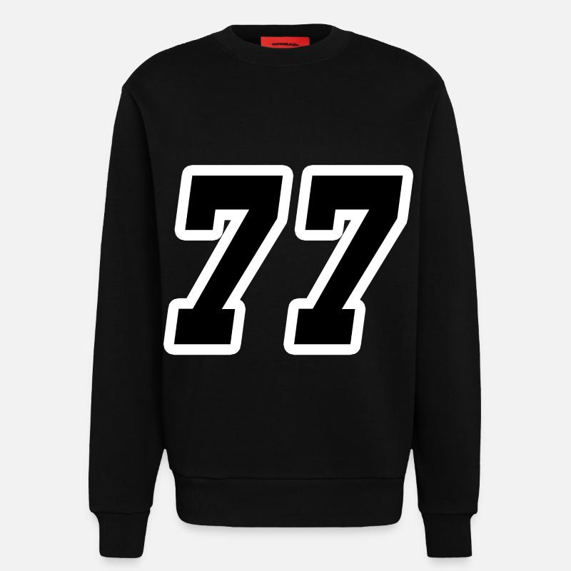 Nummer siebenundsiebzig 77 - Sweatshirt - made by SPREAD  - SOLID BLACK