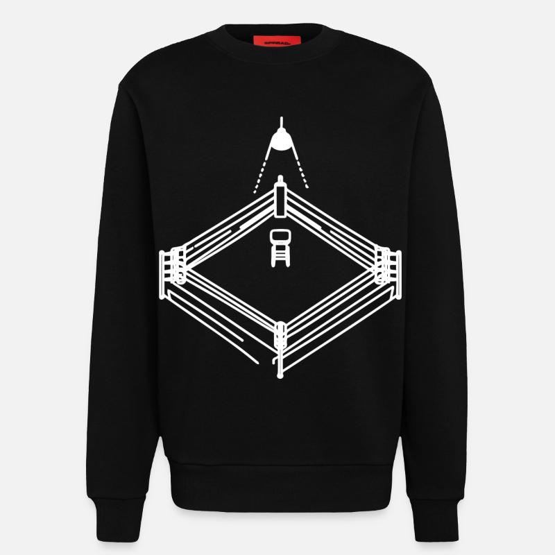 Dessin de ring de boxe - Sweat bio décontracté fabriqué en UE - SOLID BLACK