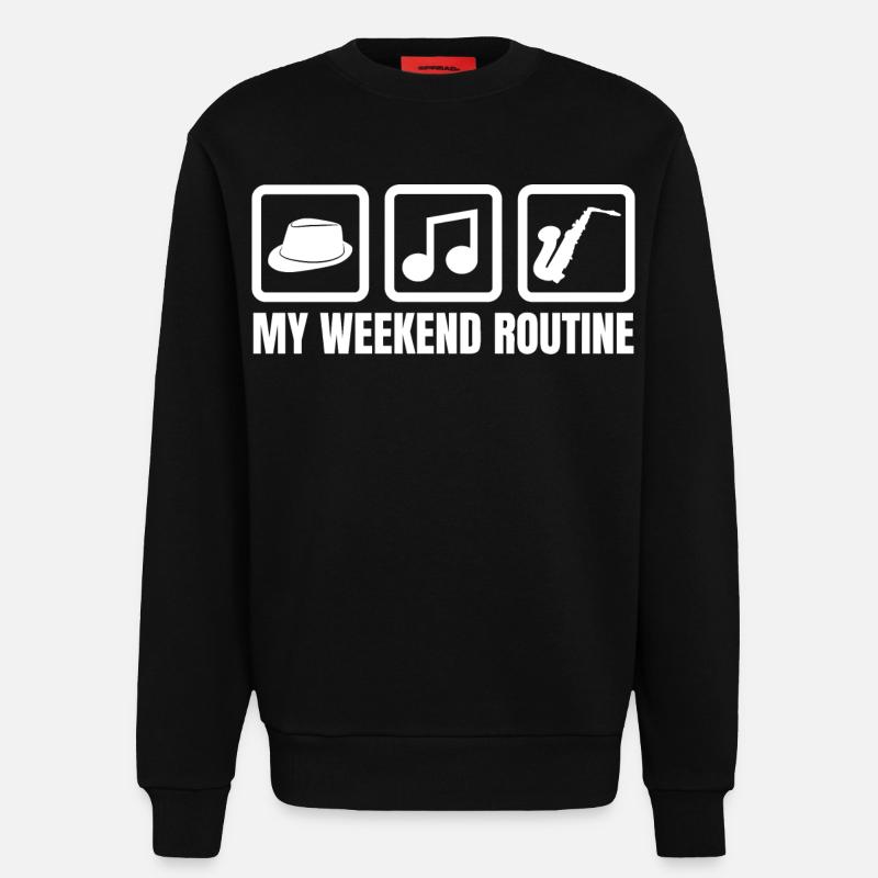 Meine Wochenendroutine - Sweatshirt - made by SPREAD  - SOLID BLACK