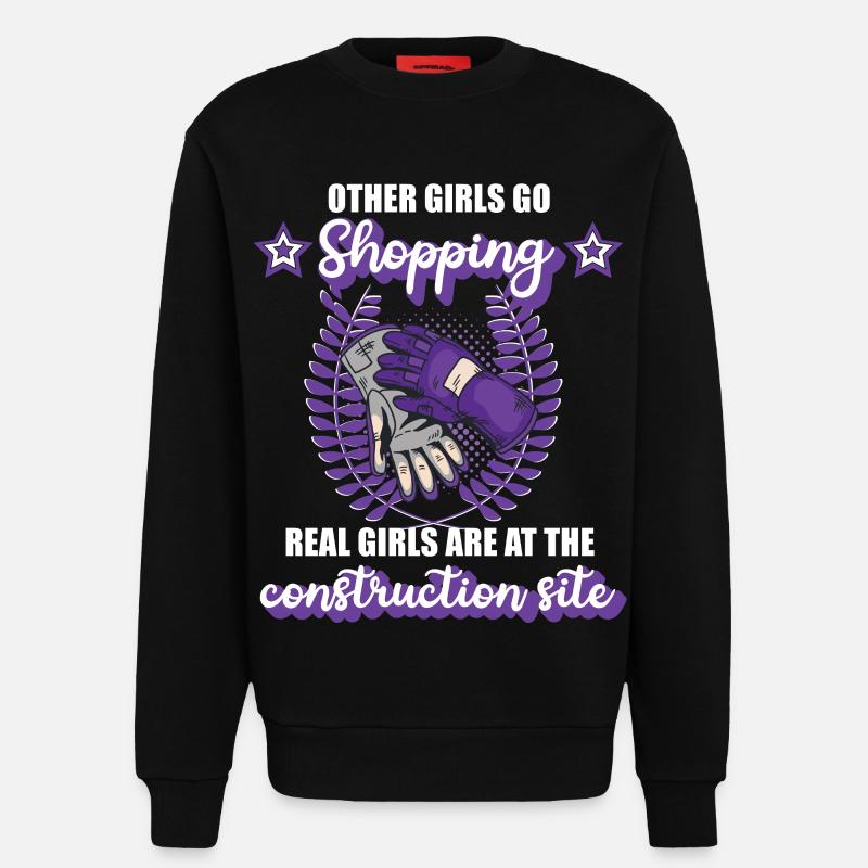 Bauarbeiterin Dachdeckerin Site Mädchen Geschenk - Sweatshirt - made by SPREAD  - SOLID BLACK