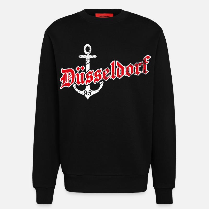 Düsseldorf mit Anker - Sweatshirt - made by SPREAD  - SOLID BLACK