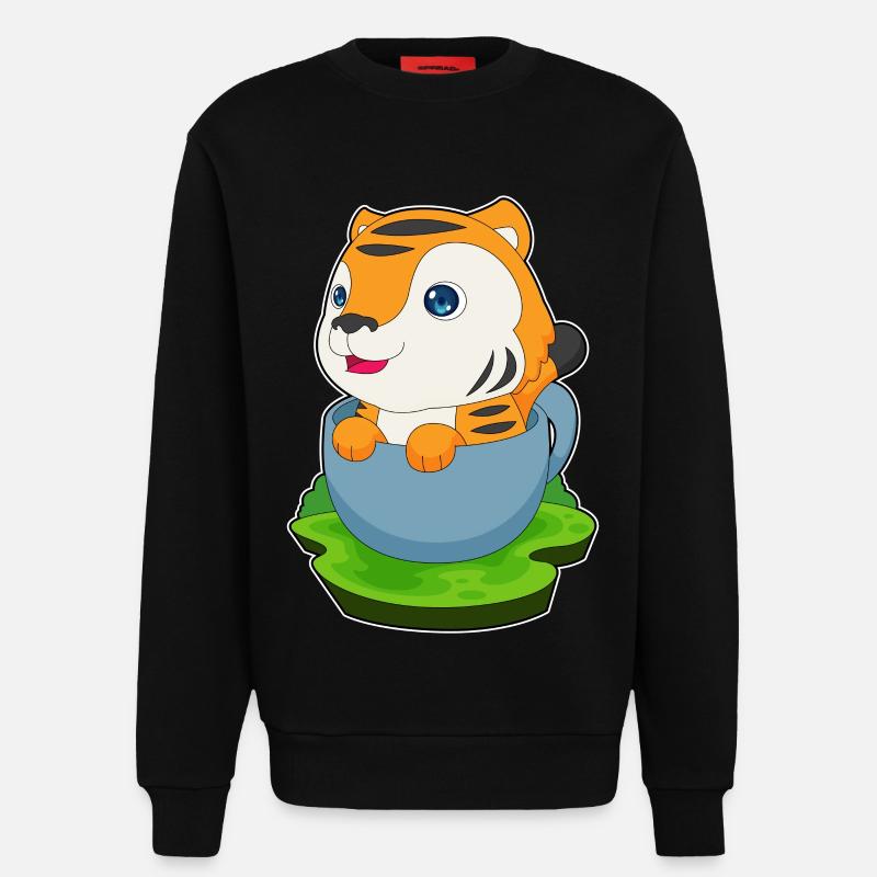 Tiger Mug - Sweatshirt - made by SPREAD - SOLID BLACK