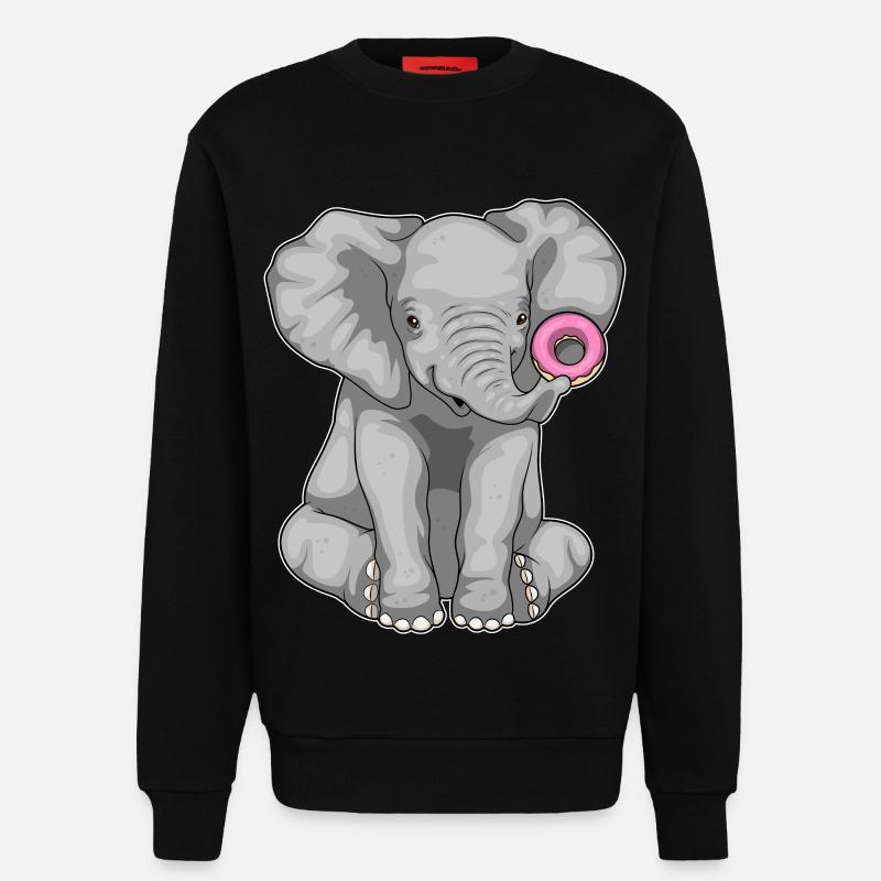 Beignet éléphant - Sweat bio décontracté fabriqué en UE - SOLID BLACK