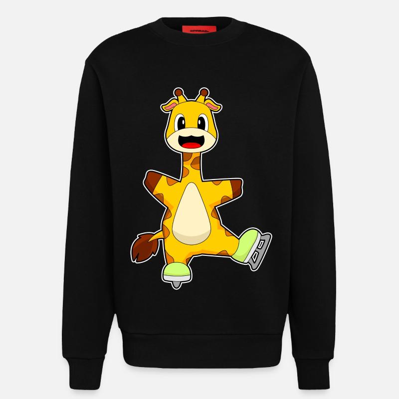 Giraffe Eislaufen Schlittschuhe - Sweatshirt - made by SPREAD  - SOLID BLACK