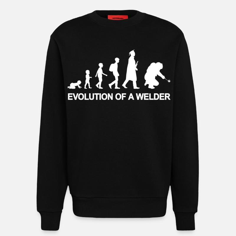Évolution d’un soudeur - Sweat bio décontracté fabriqué en UE - SOLID BLACK