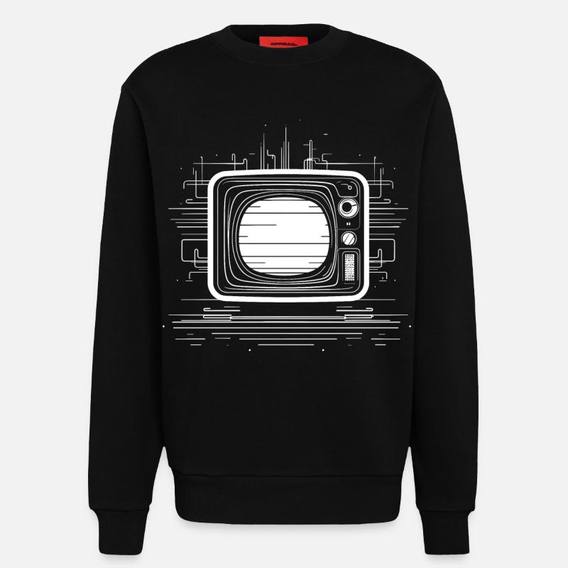 Sketch télévisé à l’ancienne - Sweat bio décontracté fabriqué en UE - SOLID BLACK