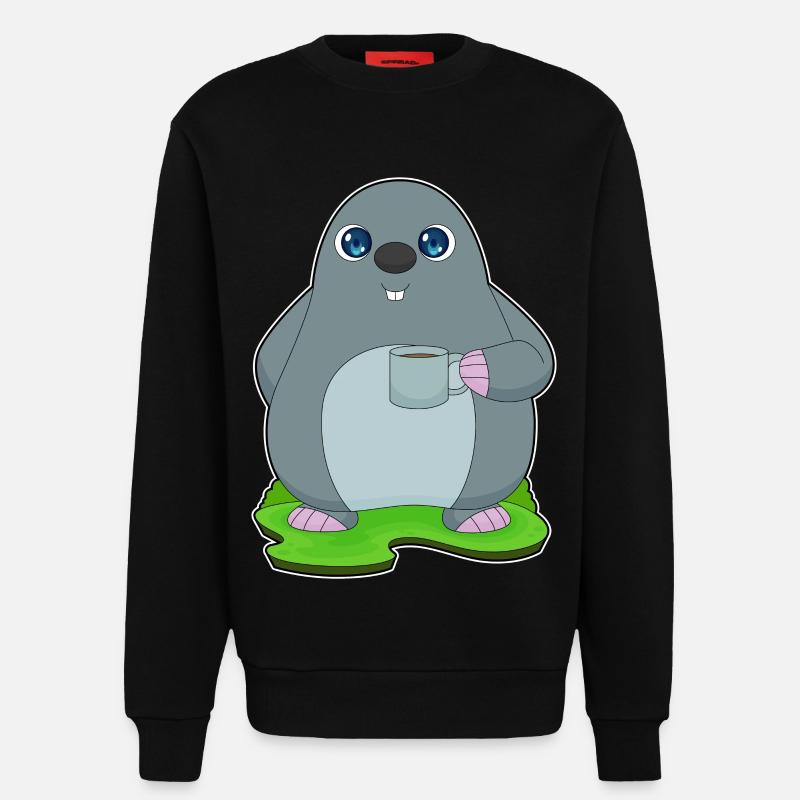 Mole Coffee Tassee - Sweatshirt - made by SPREAD - SOLID BLACK