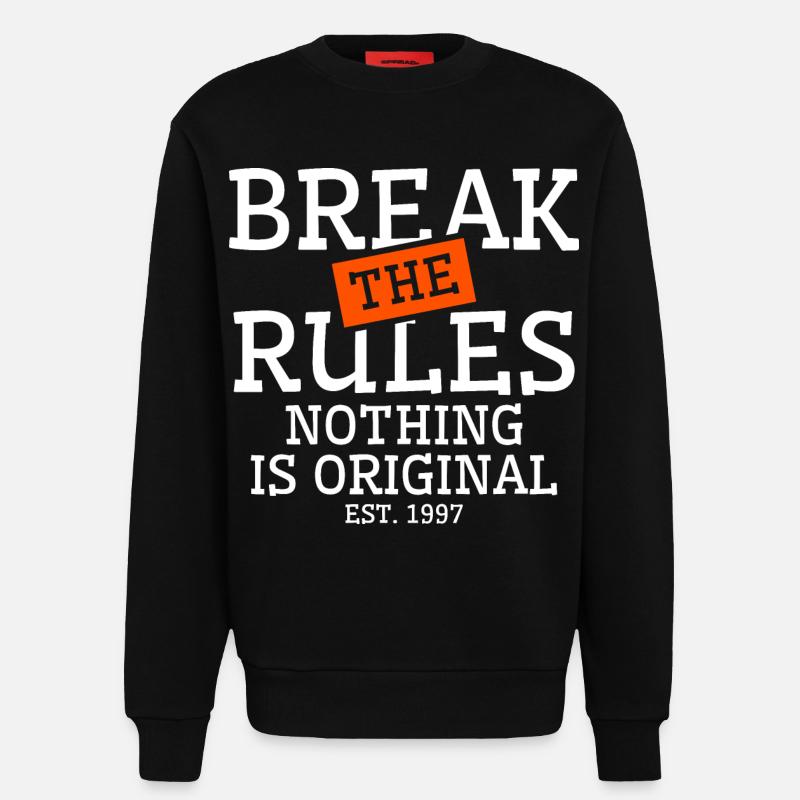 break rules original - Sweatshirt - made by SPREAD  - SOLID BLACK